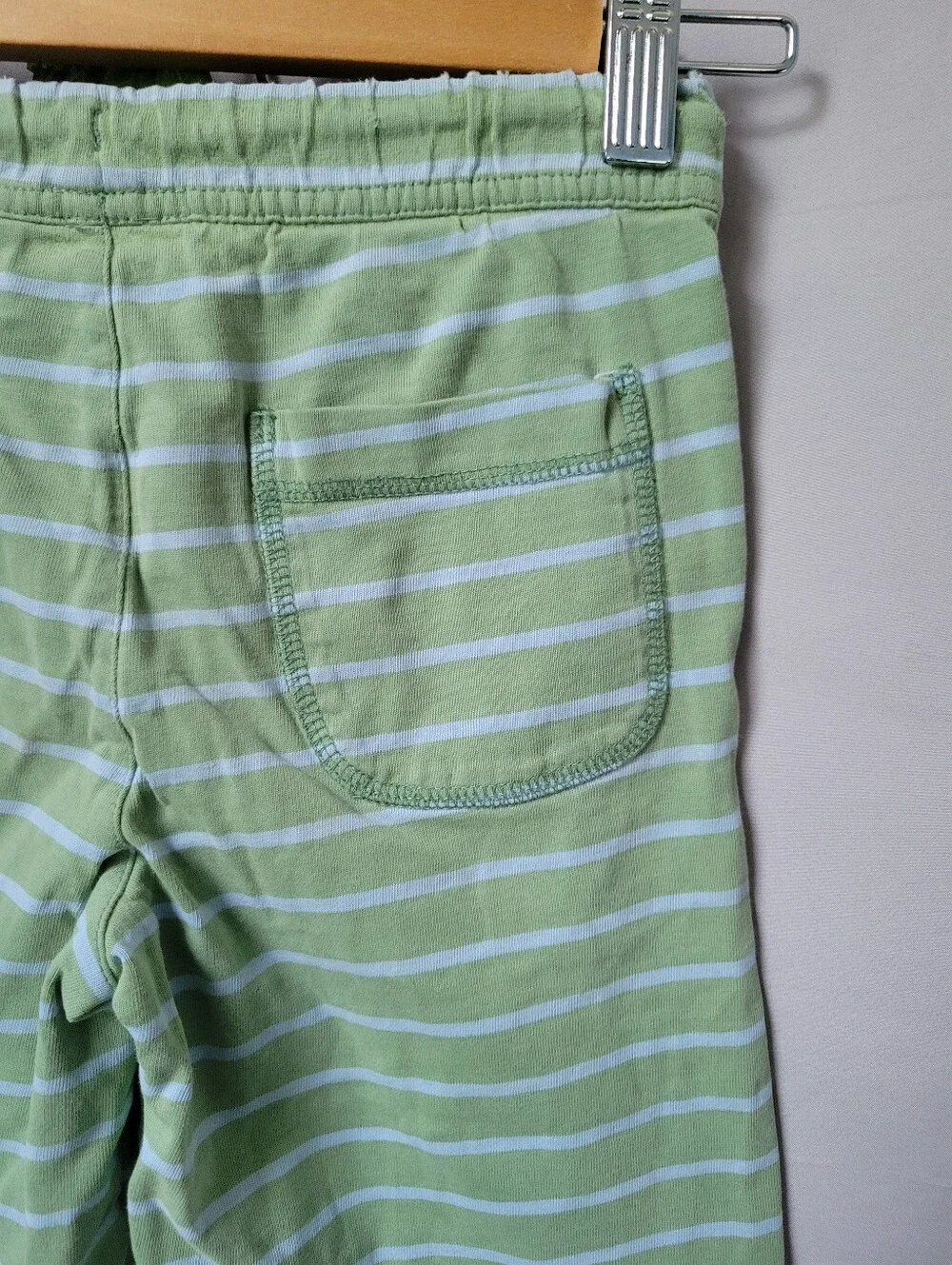 Mini Boden Boys Striped Cotton Pull On Shorts Green 5-6Y